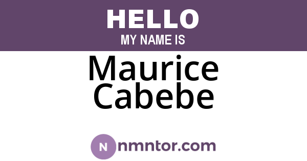 Maurice Cabebe