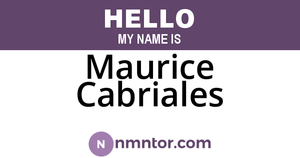 Maurice Cabriales