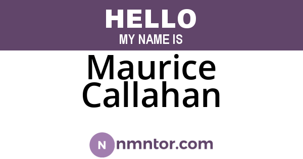 Maurice Callahan