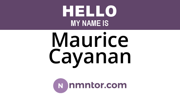 Maurice Cayanan