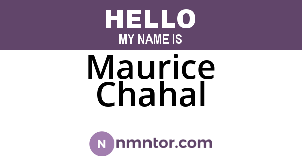 Maurice Chahal