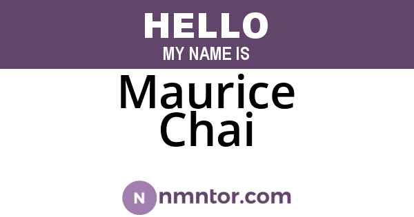 Maurice Chai