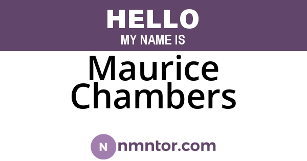 Maurice Chambers
