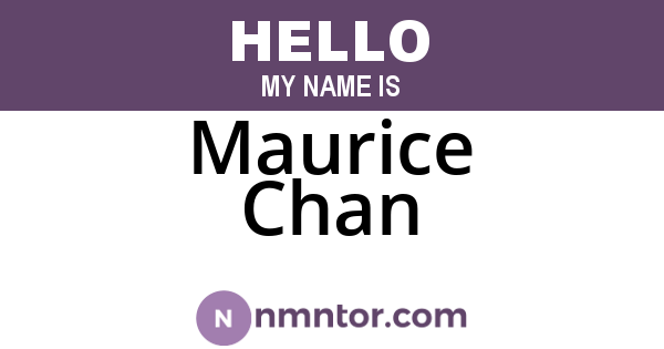 Maurice Chan
