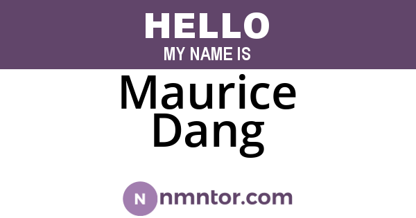Maurice Dang