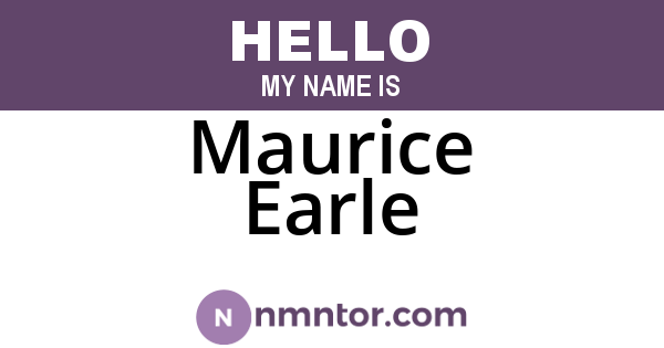 Maurice Earle