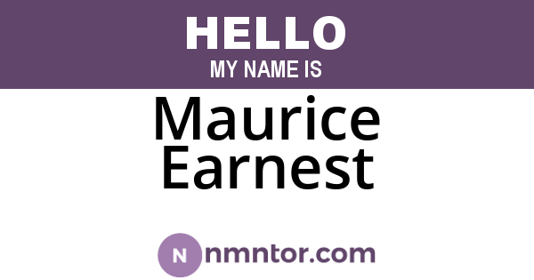 Maurice Earnest