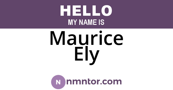 Maurice Ely