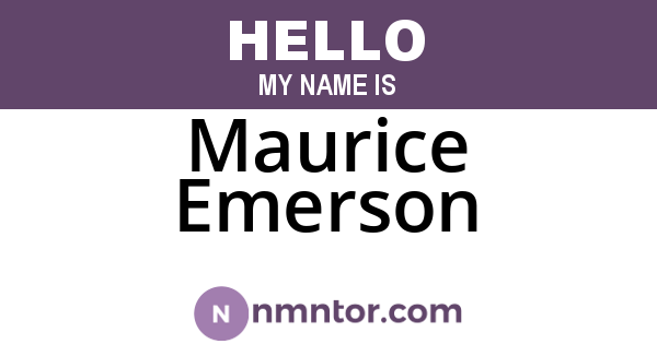 Maurice Emerson