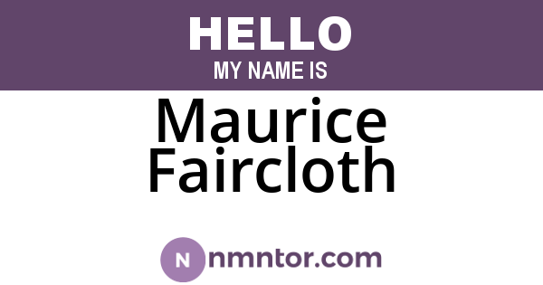 Maurice Faircloth