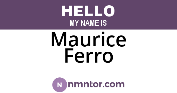 Maurice Ferro
