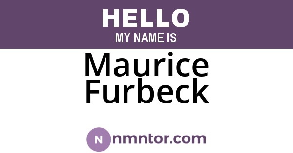 Maurice Furbeck