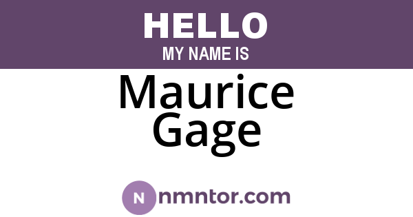 Maurice Gage