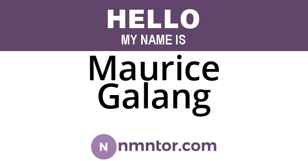 Maurice Galang