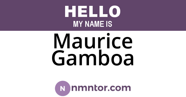 Maurice Gamboa