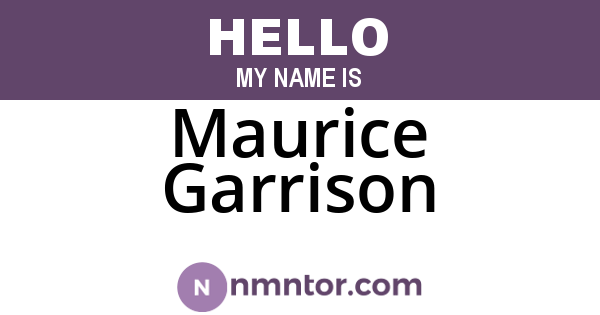Maurice Garrison