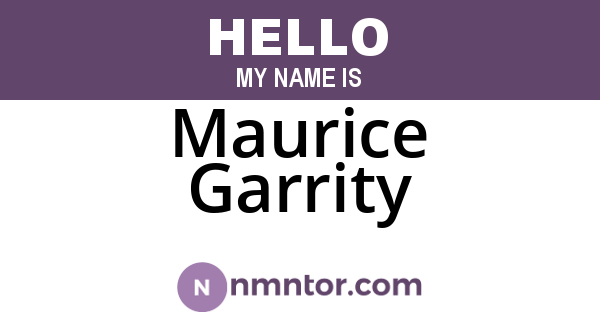 Maurice Garrity
