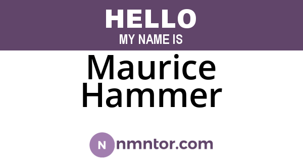 Maurice Hammer