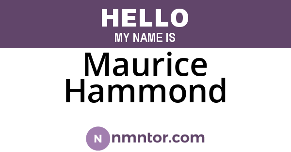 Maurice Hammond
