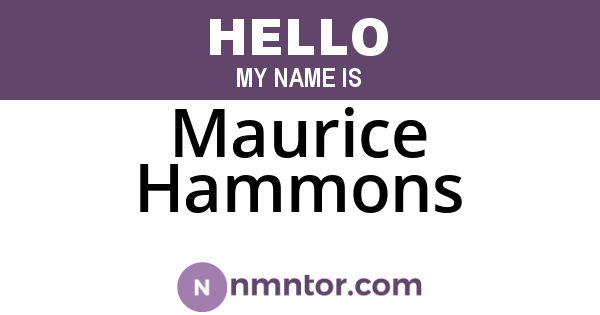 Maurice Hammons
