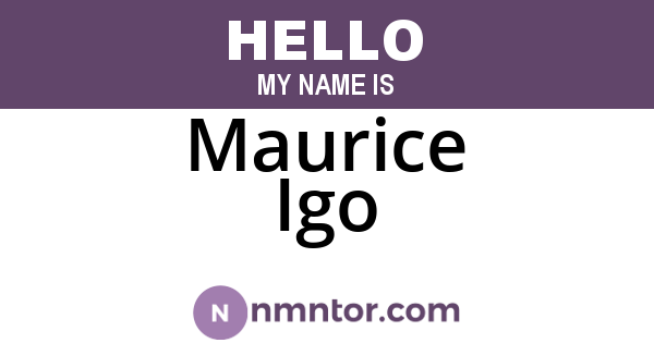 Maurice Igo
