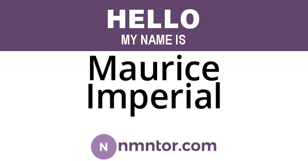 Maurice Imperial