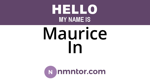 Maurice In