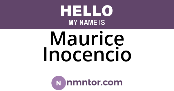 Maurice Inocencio