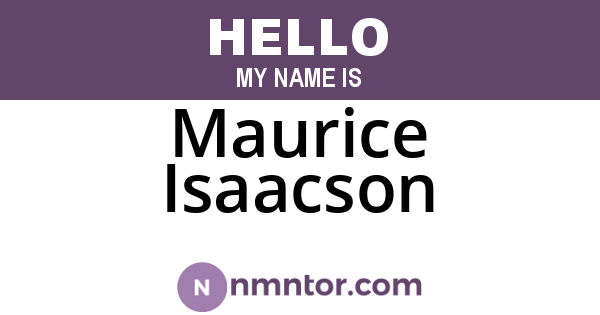 Maurice Isaacson