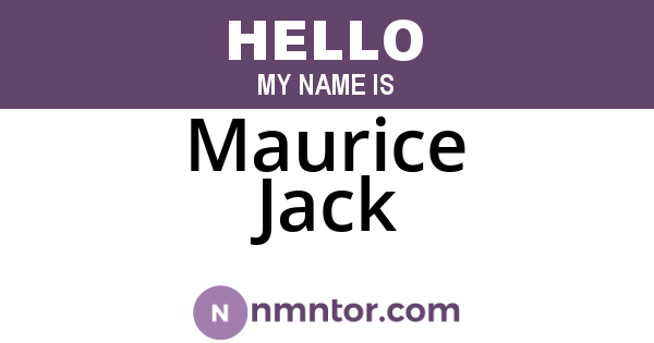 Maurice Jack