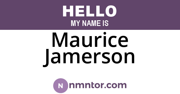 Maurice Jamerson