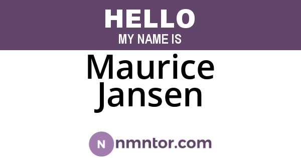 Maurice Jansen