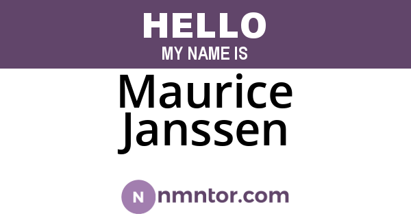 Maurice Janssen