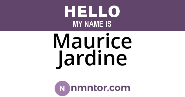 Maurice Jardine