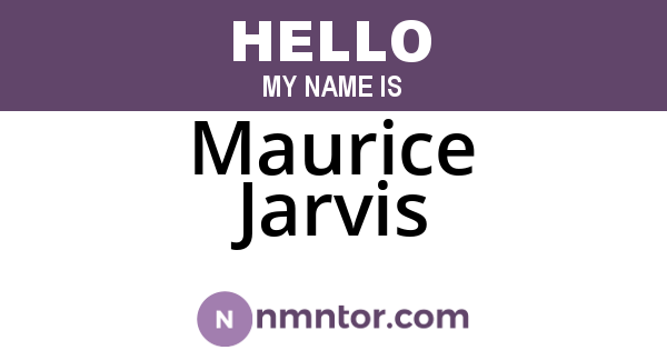 Maurice Jarvis