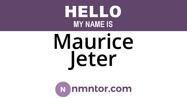 Maurice Jeter