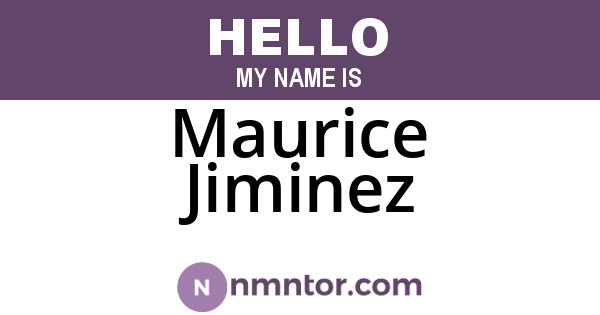 Maurice Jiminez