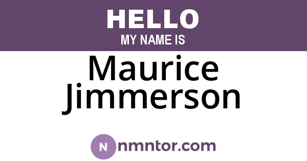 Maurice Jimmerson