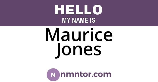 Maurice Jones