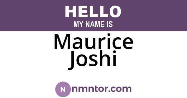 Maurice Joshi
