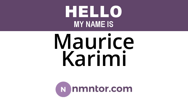 Maurice Karimi