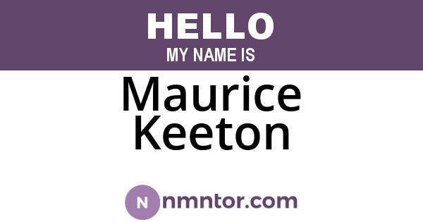 Maurice Keeton