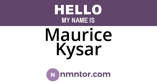 Maurice Kysar