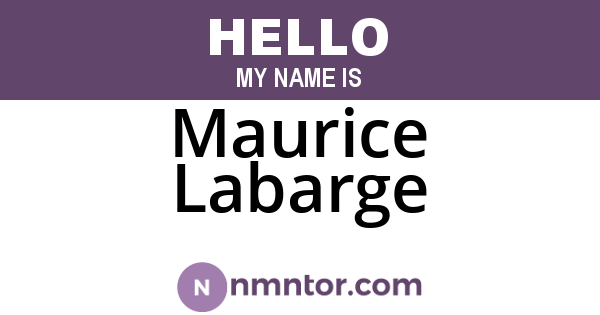 Maurice Labarge
