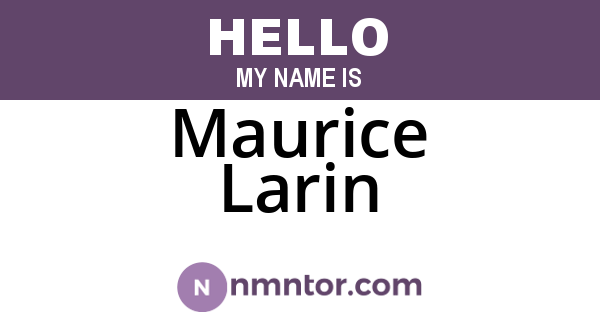 Maurice Larin