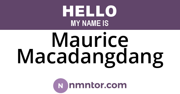 Maurice Macadangdang