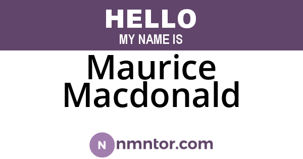 Maurice Macdonald