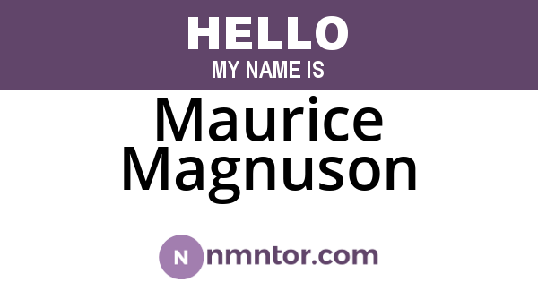Maurice Magnuson