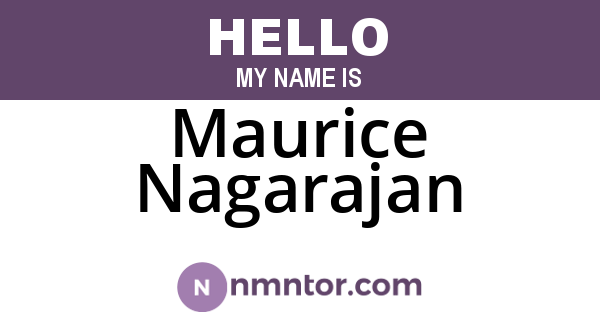 Maurice Nagarajan