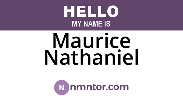 Maurice Nathaniel